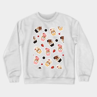 Corgi Cupcake Pattern Crewneck Sweatshirt